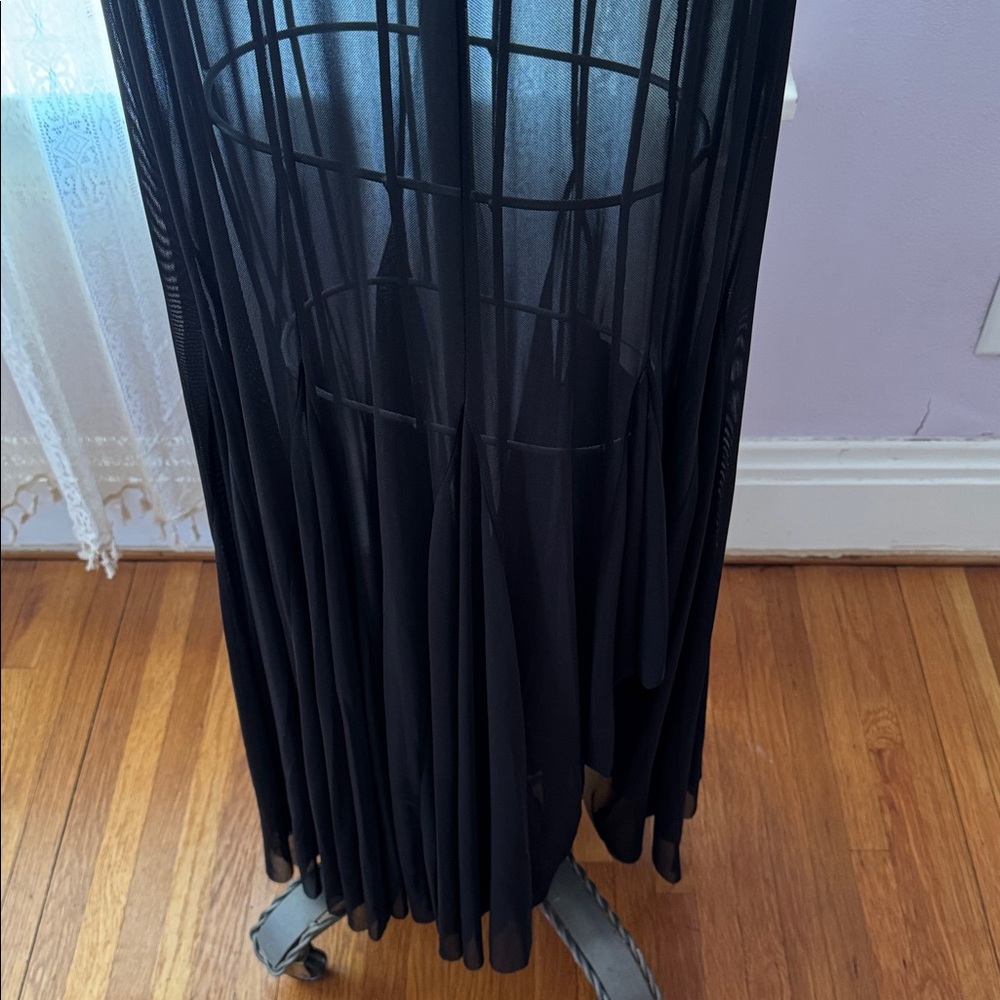 Free People Intimately Godet Girl Half Slip Black Sheer Maxi Skirt M - Picture 6 of 8